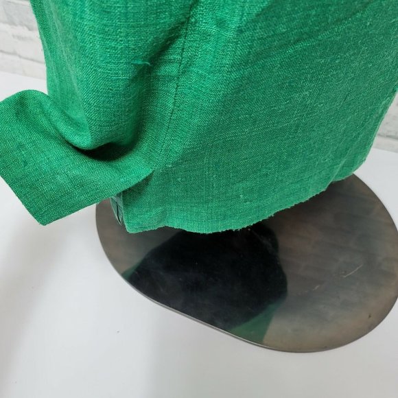 Vintage 80s Yves Saint Laurent Green Skirt Power Suit Career Casual Gold Buttons - Picture 11 of 16